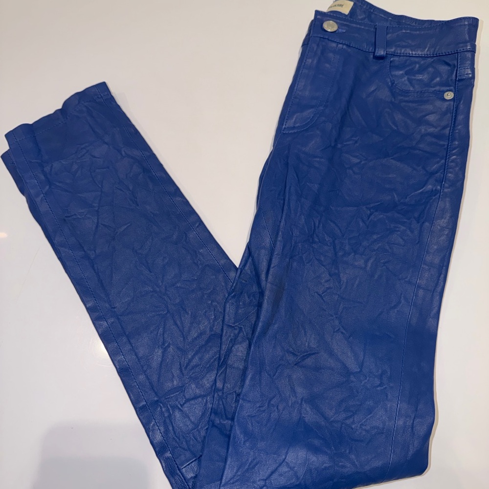 Zadig&Voltaire Crinkled Leather Pants - Electric Blue